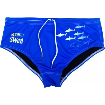 Pánské plavky Pánské plavky BornToSwim Sharks Brief Blue XXL