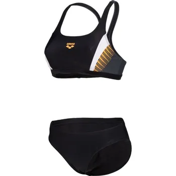 Dámská móda Dámské plavky Arena Threefold Two Pieces Black/Asphalt/White L - UK36