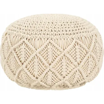 Taburet Taburet z makramé bavlny, 45 x 30 cm, ručně pletený