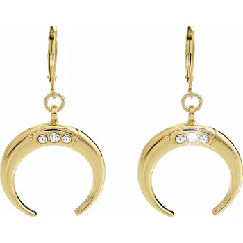 Módní doplněk JSB bijoux s.r.o. Zlaté náušnice klapky z bižuterní slitiny měsíc s krystaly Swarovski Crysrtal