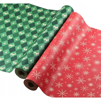 Balící papír Vánoční balicí papír na dárky, ozdobný, 0,43 x 15 m, 2 ks