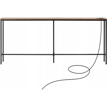 Konferenční stolek Úzký konzolový stolek 180x20x80 cm s trojzásuvkou a USB porty