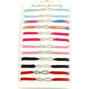 Náramek Šňůrkový náramek nekonečno 12 Ks 3b