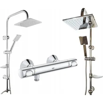 Vodovodní baterie Sprchová baterie Grohe GROHTHERM 500 34840000 + ZP-QUADRATO stříbrná