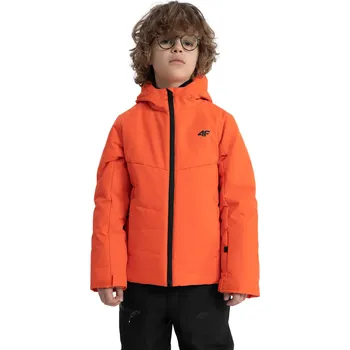Chlapecká lyžařská bunda 4F JUNIOR-TECHNICAL JACKET-JAW23TTJAM298-70S-ORANGE Oranžová 158