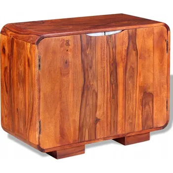 Komoda Skříňka z masivního akáciového dřeva s přihrádkami, hnědá, 75x35x60 cm