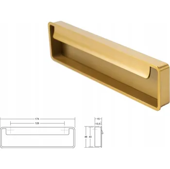 Nábytkové kování Nábytková úchytka VIEFE 0542 FOLD 128mm mosaz