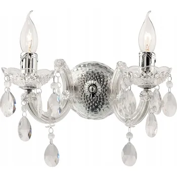 Nástěnné svítidlo TERESA, nástěnná lampa, 2 světla, E14, průhledný, šířka: 33 cm