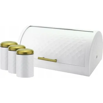 Dóza na potraviny Chlebník + 3 dózy na potraviny, bílý