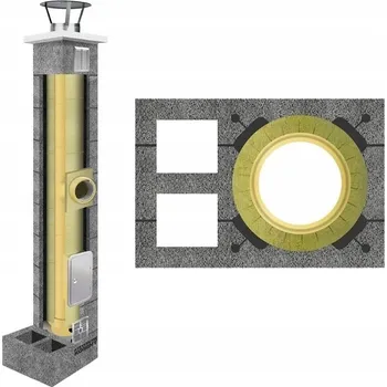 Komín Keramický komín, komínový systém KW2 fi 200 12m, izolovaná zateplená sada