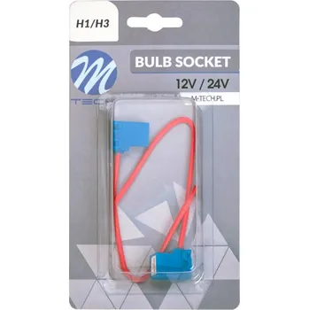 Autožárovka Zásuvka zástrčka pro žárovku H1/H3 12/24V CERAMICZNE blistr M-TECH 2ks