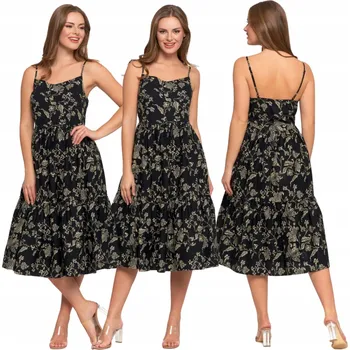 Dámské šaty ŠATY dámské MIDI Bavlněné na Ramínka Rozšířené MORAJ 3XL