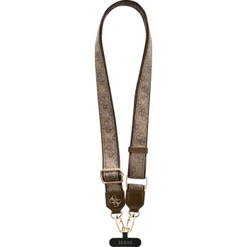 Guess PU 4G Metal Logo Crossbody popruh, hnědý