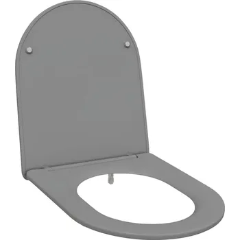 WC sedátko WC sedátko z duroplastu 44 x 36,4 x 3,4 cm šedé matné s pomalým zavíráním