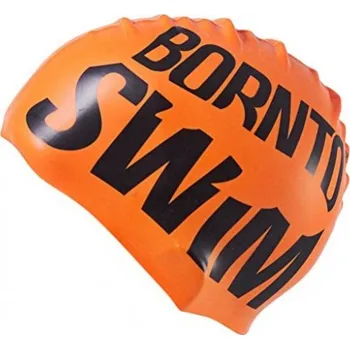 Silikonová čepice BornToSwim Classic Silicone Černo/oranžová