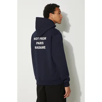 Pánská mikina Bavlněná mikina Drôle de Monsieur Le Hoodie Slogan PERM.HO162.CO127.NY námořnická modř 59X, vel. XS