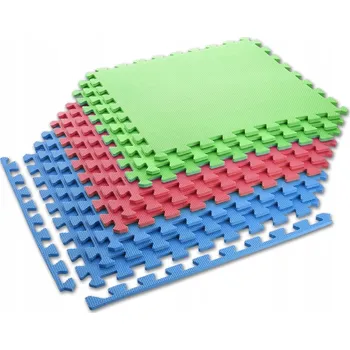 podložka na cvičení MP10 PODLOŽKA PUZZLE 9 DÍLKŮ 10MM GREEN-BLUE-RED ONE FITNESS