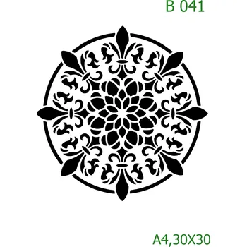 Plastová šablona pro malování - Mandaly a dortovky - Mandala (B041) - 30 x 30 cm , Nelepící folie