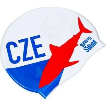 BornToSwim CZE Swimming Cap Bílo/modrá