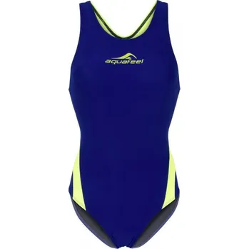 Dámské plavky Aquafeel Racerback Blue/Fluo Yellow 32