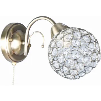 Nástěnné svítidlo SEZAM, nástěnné svítidlo, 1 žárovka, E14, starožitná mosaz, šířka: 10 cm