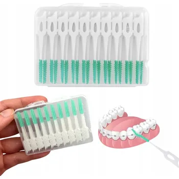 Zubní kartáček MEZIZUBNÍ KARTÁČKY SILIKONOVÉ MĚKKÉ ČISTIČE ZUBŮ 40 KS