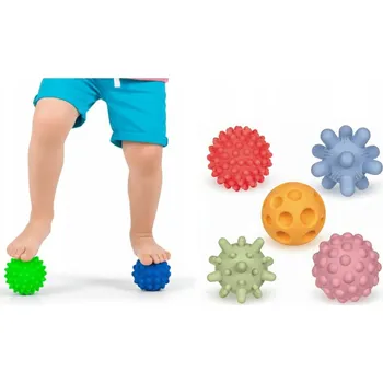 SENZORICKÉ MÍČKY 5 SZT PIŁKI SENSORKI PASTELOWE 0+