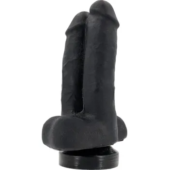 Dildo Hardastic Raider, černé vinylové dvojité dildo 22,5 x 7,9 cm