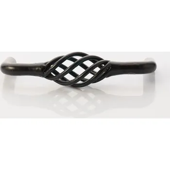 Nábytkové kování Nábytková úchytka kovaná černá retro 96 mm