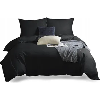 Povlečení POVLEČENÍ BAVLNA SATÉN 140X200 + POVLEČENÍ NA POLŠTÁŘ 70X80 JEDNOBAREVNÉ ČERNÉ
