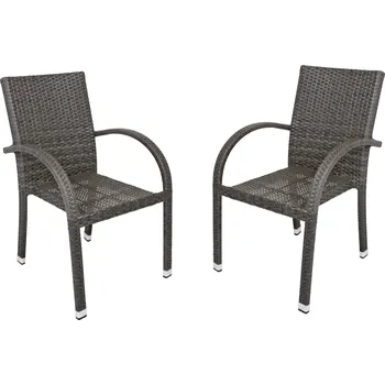 2x stohovací židle, ALU, vzhled ratanu, MODESTO | 142066