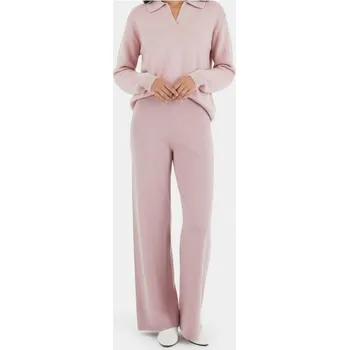 Dámské kalhoty Sinsay - Pletené kalhoty s elastickým pasem - pastelová růžová - 061IJ-03X - 061IJ-03X-XS