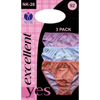 Dětské termo spodní prádlo Dívčí kalhotky NOVIA | s potiskem - balení 3ks - NK26 104