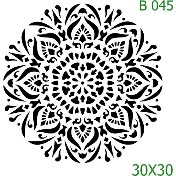 Plastová šablona pro malování - Mandaly a dortovky - Mandala (B045) - 30 x 30 cm , Lepící fólie