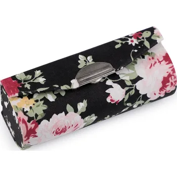 Deštník Pouzdro na rtěnku se zrcátkem s květy, velké, 14 černá