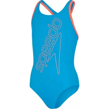 Dívčí plavky Speedo Boomstar Logo Placement Flyback Girl Pool/Siren Red 164cm