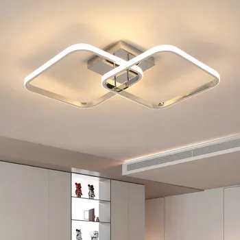 LED Stropní Svítidlo Lustr Chrom Čtvercový Moderní do Obýváku 42W 3000K