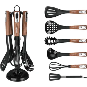 Sada kuchyňského náčiní Masterpan Sada kuchyňského náčiní s dřevěným efektem a stojanem – 7 ks