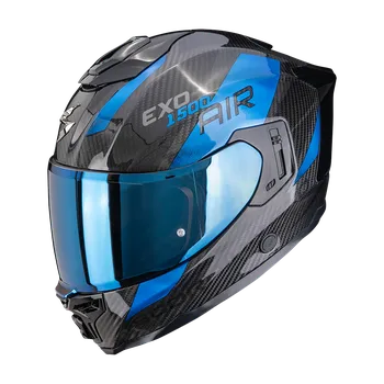 Helma na motorku EXO-1500 CARBON AIR PLATTED černo/modrá XXL (63/64)