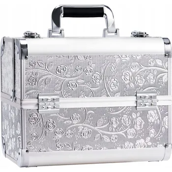 Kosmetická taška ALU Kosmetický kufřík Organizér na make-up Stříbrný