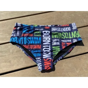 Pánské plavky Pánské plavky BornToSwim Logo Brief Navy XXL