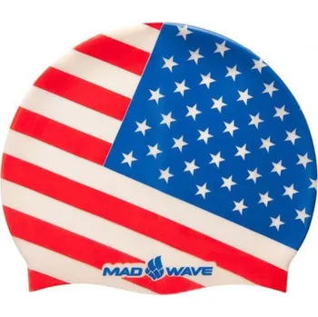 Mad Wave USA Swim Cap Modro/červená