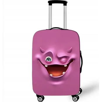 Elastický obal na kufr Crazy Face 12 - růžový