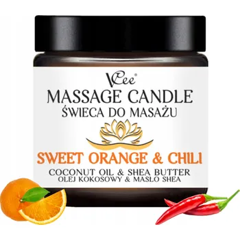 Masážní přípravek VCee Sladký pomeranč a chilli 80 g masážní svíčka