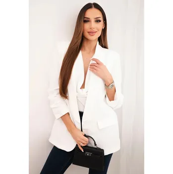 Dámské sako Sako s klopami elegantní ecru UNI