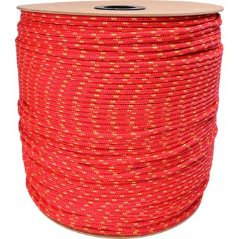 Lany POLYPROPYLENOVÉ LANO ŠŇŮRA VAZACÍ PLETENÉ PEVNÉ ČERVENÉ 6mm 10M