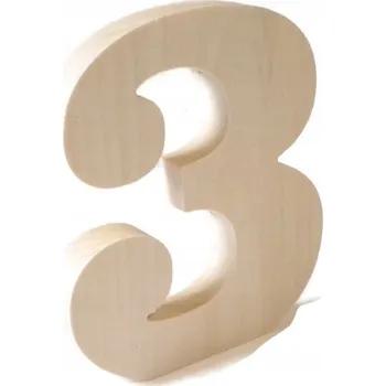 Obraz Dřevěné číslo 3 na stůl Akademia béžové