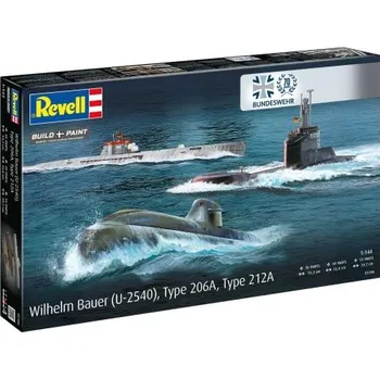 Plastikový model Plastic ModelKit ponorky 05186 - 70 Years Bundeswehr:Wilhelm Bauer,Type 206A,Class2 (1:144