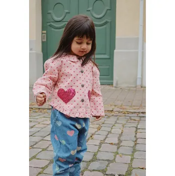 Dívčí bunda Dětská bavlněná bunda Konges Sløjd NOLA SEQUIN SHIRT JACKET GOTS KS103948.9BYA růžová 30X, vel. 122-128