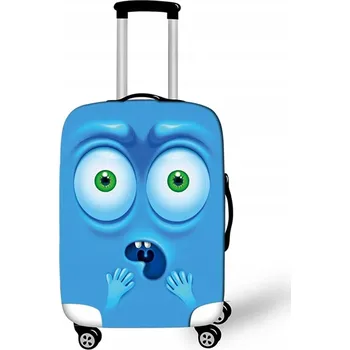 Elastický obal na kufr Crazy Face 05 - světle modrý